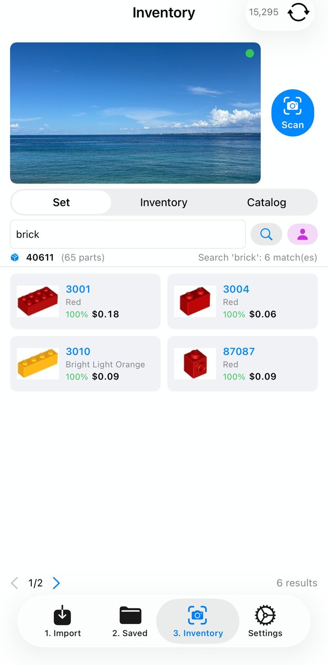 Inventory with camera scan